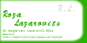 roza lazarovits business card